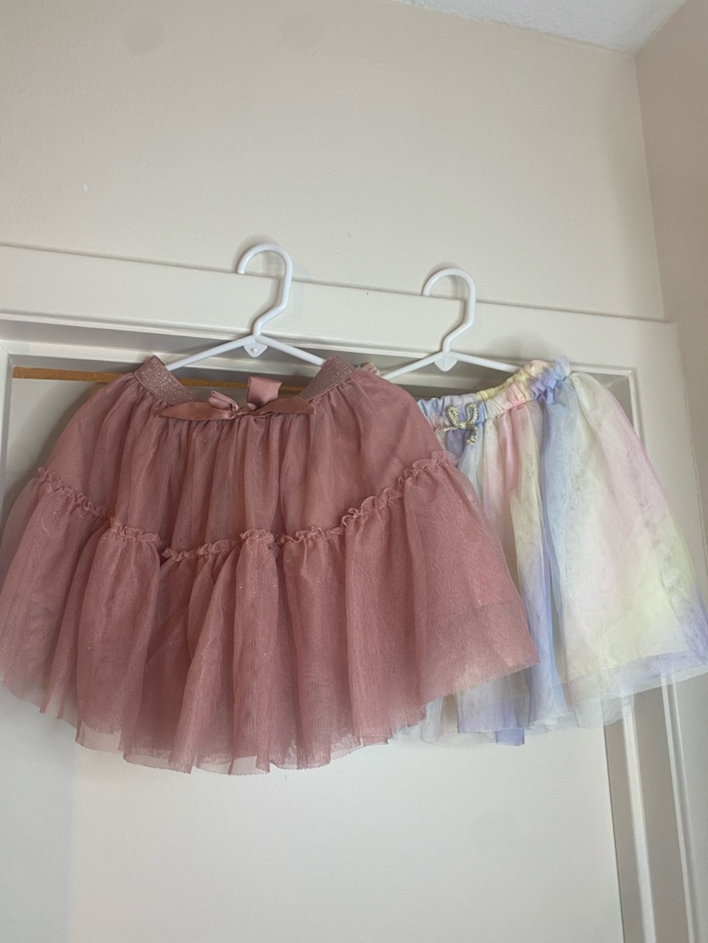 H&M Rose Pink Tulle Skirt & Pastel Rainbow Tulle Skirt Set